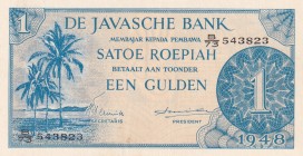 Netherlands Antilles, 1 Gulden, 1948, AUNC, p98
Serial Number: B/73 543823
Estimate: 50-100