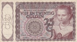 Netherlands, 25 Gulden, 1943, VF(+), p60
Serial Number: 2 AC 047039
Estimate: 50-100