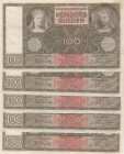 Netherlands, 100 Gulden, 1944, UNC, p51c, (Total 5 consecutive banknotes)
Serial Number: GY 009016-20
Estimate: 300-600