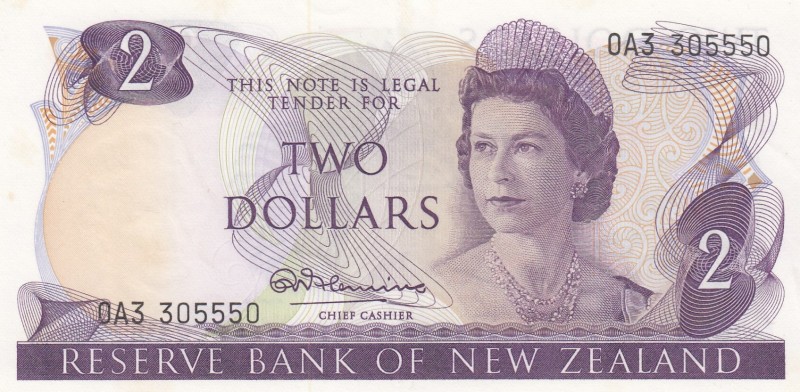 New Zealand, 2 Dollars, 1967, AUNC(+), p164a
Queen Elizabeth II. Potrait
Seria...