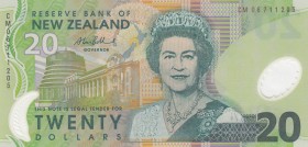New Zealand, 20 Dollars, 2006, UNC, p187b
Polymer plastics banknote
Serial Number: CM 06711205
Estimate: 30-60