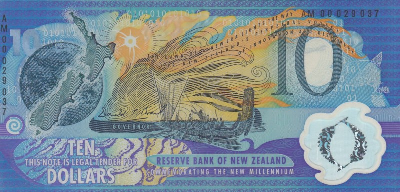 New Zealand, 10 Dollars, 2000, AUNC, p190
Commemorative banknote, polymer
Seri...