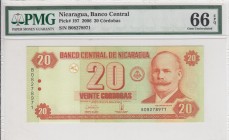 Nicaragua, 20 Cordobas, 2006, UNC, p197
PMG 66 EPQ
Serial Number: B08278971
Estimate: 25-50