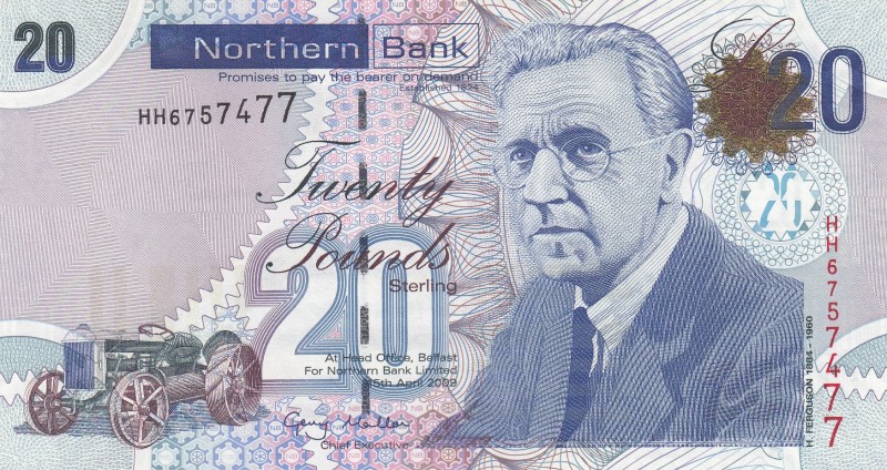 Northern Ireland, 20 Pounds, 2009, UNC, p211a
Serial Number: HH6757477
Estimat...