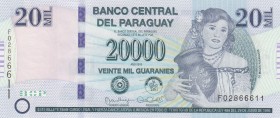 Paraguay, 20.000 Guaranies, 2015, UNC, p238a
Serial Number: F02866611
Estimate: 10-20