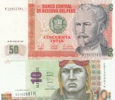 Peru, 10 Nuevos Soles-50 Intis, 1987/2013, UNC, p131; p187, (Total 2 banknotes)
Serial Number: C0132881K, A1391038L
Estimate: 10-20