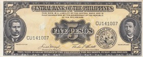 Philippines, 5 Pesos, 1949, UNC(-), p135e
There are pinholes
There is a print mark on the obverse.
Serial Number: CU141007
Estimate: 10-20