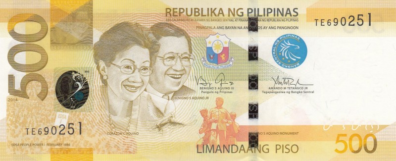 Philippines, 500 Piso, 2014, UNC, p210a
Serial Number: TE690251
Estimate: 25-5...