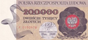 Poland, 200.000 Zlotych, 1989, UNC, p155
Serial Number: F 0150978
Estimate: 50-100