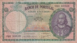 Portugal, 20 Escudos, 1954, VF, p153a
Serial Number: UHC 09820
Estimate: 20-40