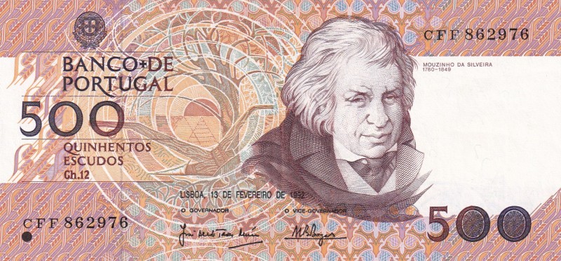 Portugal, 500 Escudos, 1992, XF(+), p180d
Serial Number: CFF 862976
Estimate: ...