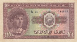 Romania, 10 Lei, 1952, VF, p88b
Serial Number: 784864
Estimate: 25-50