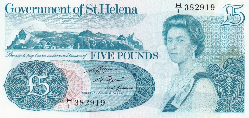 Saint Helena, 5 Pounds, 1981, UNC, p7b
Queen Elizabeth II. Potrait
Serial Numb...