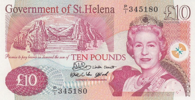 Saint Helena, 10 Pounds, 2004, UNC, p12
Queen Elizabeth II. Potrait
Serial Num...