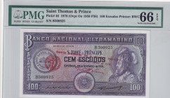 Saint Thomas & Prince, 100 Escudos, 1976, UNC, p46
PMG 66 EPQ
Serial Number: B300925
Estimate: 120-240