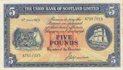 Scotland, 5 Pounds, 1951, AUNC(-), pS817a
There is a trace of adhesion on the right border.
Serial Number: A/750/015
Estimate: 150-300