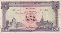 Scotland, 5 Pounds, 1956, VF, p192a
Serial Number: A/Q044659
Estimate: 30-60