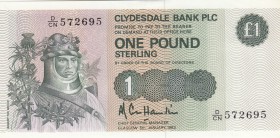 Scotland, 1 Pound, 1983, UNC, p211b
Clydesdale Bank
Serial Number: D/CN 572695
Estimate: 25-50