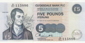 Scotland, 5 Pounds, 1994, UNC, p218b
Clydesdale Bank
Serial Number: E/DL 115886
Estimate: 40-80