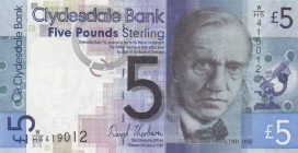 Scotland, 5 Pounds, 2009, UNC(-), p229I
Clydesdale Bank
Serial Number: W/HS 419012
Estimate: 20-40