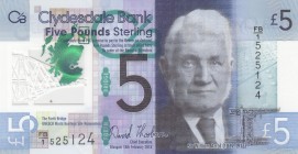 Scotland, 5 Pounds, 2015, UNC, p369
Commemorative banknote, polymer
Serial Number: FB/1525124
Estimate: 15-30
