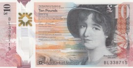 Scotland, 10 Pounds, 2016, UNC, p371
Royal Bank
Polymer plastics banknote
Serial Number: BL338715
Estimate: 20-40