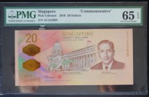 Singapore, 20 Dollars, 2019, UNC, pNew
PMG 65 EPQ
Serial Number: AC242988
Estimate: 40-80