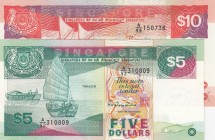 Singapore, 5 Dolar and 10 Dolar, 1988/1997, UNC, p20, p35, (Total 2 banknotes)
Estimate: 30-60