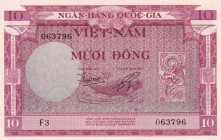 South Viet Nam, 10 Dong, 1955, UNC(-), p3a
Serial Number: F3 063796
Estimate: 20-40