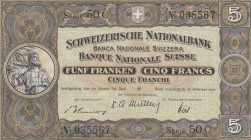 Switzerland, 5 Franken, 1951, UNC, p11o
Serial Number: 035567
Estimate: 40-80