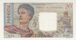 Tahiti, 20 Francs, 1954, UNC, p21as, SPECIMEN
Serial Number: 000 000
Estimate: 500-1000