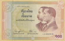 Thailand, 100 Baht, 2002, UNC, p110
Serial Number: 1A 0909816
Estimate: 10-20