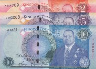 Tonga, 2-5-10 Paanga, 2015, UNC, p44; p45; p46d, (Total 3 banknotes)
Serial Number: A044709; B002288; A108211
Estimate: 25-50