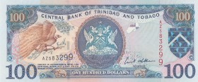 Trinidad & Tobago, 100 Dollars, 2002, UNC, p45
Serial Number: AZ583299
Estimate: 40-80