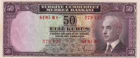 Turkey, 50 Kurush, UNC, p133, 2. Emission
İsmet İnönü portrait
Not Issued
Serial Number: B1 379125
Estimate: 50-100