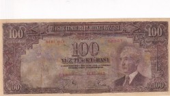 Turkey, 100 Lira, VF, 2. Emission
Repair, there are openings.
Not Issued
Serial Number: H13 09857
Estimate: 1500-3000