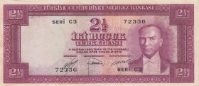 Turkey, 2 1/2 Lira, 1952, XF, p150, 5. Emission
Pressed
There are yellowing.
Serial Number: C3 72336
Estimate: 75-150