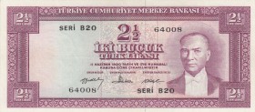 Turkey, 2 1/2 Lira, 1960, XF, p153, 5. Emission
Pressed
Serial Number: B20 64008
Estimate: 75-150
