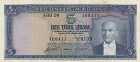 Turkey, 5 Lira, 1952, VF(+), p154, 5. Emission
Natural
Serial Number: D9 408411
Estimate: 50-100