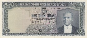 Turkey, 5 Lira, 1965, XF, p174a, 5. Emission
Natural
Serial Number: J20 440790
Estimate: 50-100