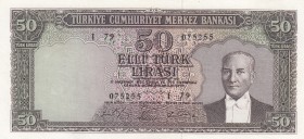 Turkey, 50 Lira, 1964, XF, p175a, 5. Emission
There is a slight correction
Serial Number: I79 075255
Estimate: 50-100