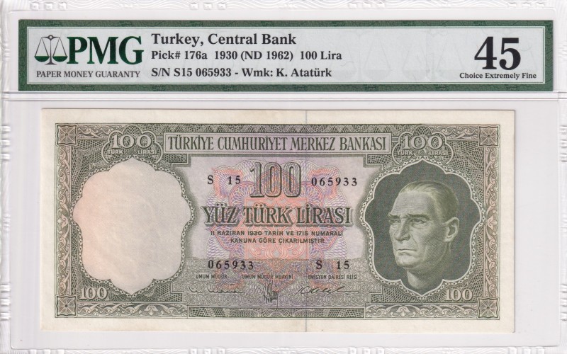 Turkey, 100 Lira, 1962, XF(+), p176a, 5. Emission
PMG 45
Serial Number: S15 06...