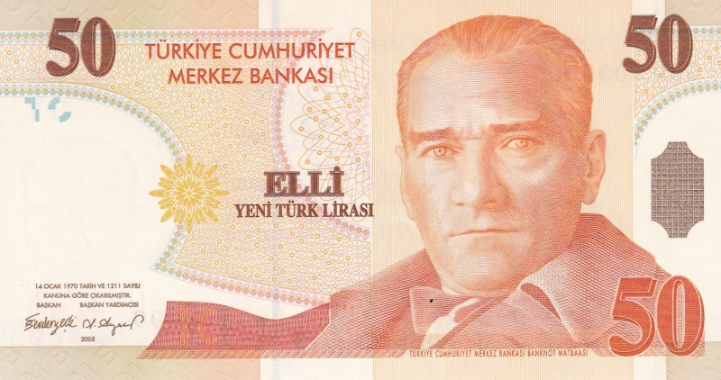 Turkey, 50 New Lira, 2005, UNC, p220, 8. Emisyon
Very Very Rare, RADAR
Mustafa...