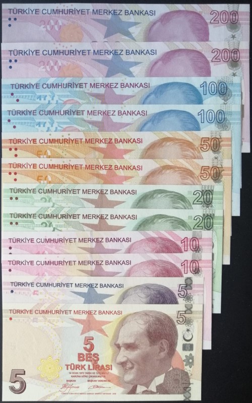 Turkey, 5-10-20-50-100-200 Lira, UNC, A and B Folder Sets, VERY RARE
A001 00165...