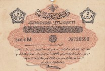 Turkey, Ottoman Empire, 5 Piastres, 1916, VF, p79, Talat / Hüseyin Cahid
V. Mehmed Reşad Period, AH: 22 December 1331, sign: Talat / Hüseyin Cahid
T...