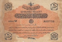 Turkey, Ottoman Empire, 20 Piastres, 1916, FINE, p88, Talat / Hüseyin Cahid
V. Mehmed Reşad Period, AH: 6 August 1332,sign: Talat / Hüseyin Cahid
M ...