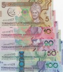 Turkmenistan, 5-10-20-50-100 Manat, 2017, UNC, p37; p38; p39; p40; p41, (Total 5 banknotes)
Commemorative banknote
Estimate: 10-20