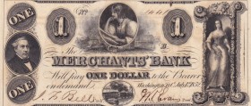 Confederate States of America, 1 Dollar, 1852, UNC,
Merchants, Bank
Serial Number: 1441
Estimate: 75-150