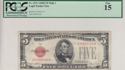 United States of America, 5 Dollars, 1928, FINE, p379f
PCGS 15
Serial Number: I34556514A
Estimate: 30-60