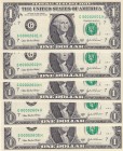 United States of America, 1 Dollar, 2003, UNC, p515b, (Total 5 consecutive banknotes)
First 3000 Serial Number
Serial Number: G00002601 H,G00002602 ...
